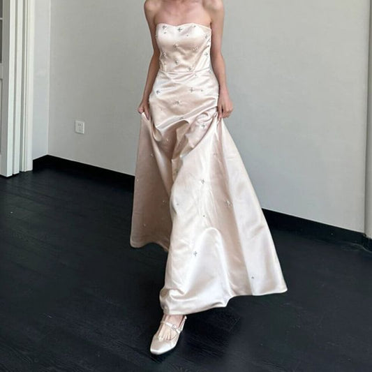 Gown Wedding Rhinestone Strapless A-Line