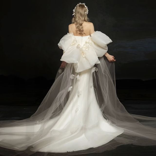 Strapless Mermaid Evening Plain Gown