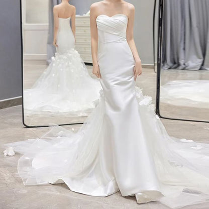 Plain Gown Wedding Strapless