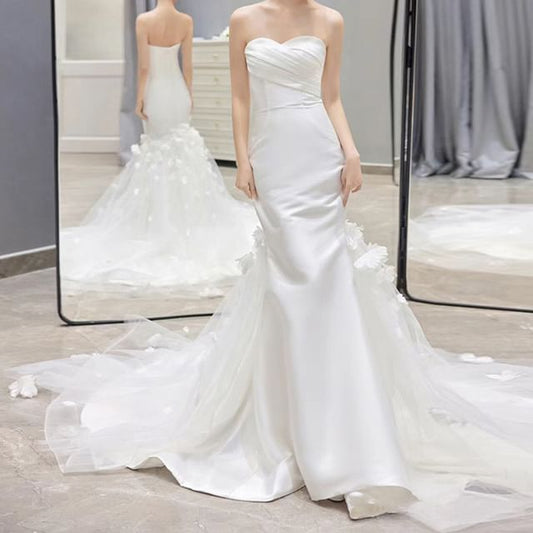 Plain Gown Wedding Strapless