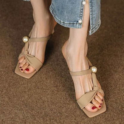 High Waist Plain Slide Sandals