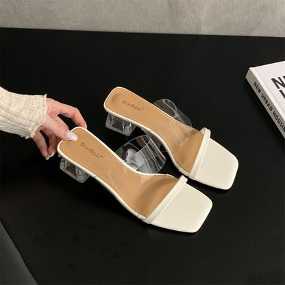 Block Heel Slide Sandals