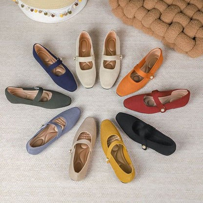 Flats Jane Fabric Plain Mary