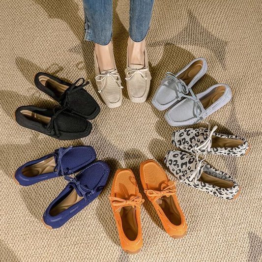 Fabric Loafers Bow