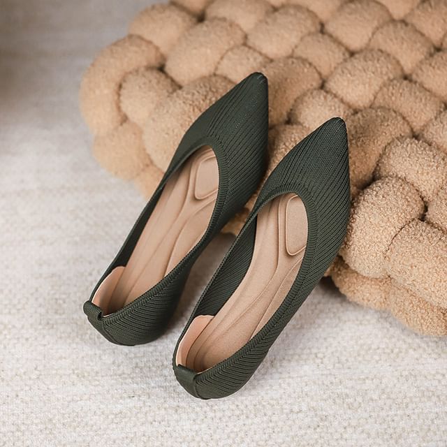 Plain Pointed Fabric Flats