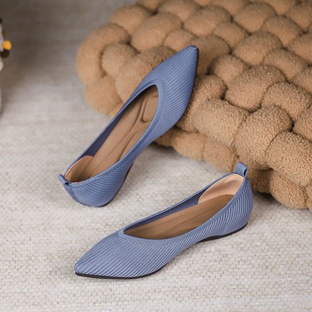 Plain Pointed Fabric Flats