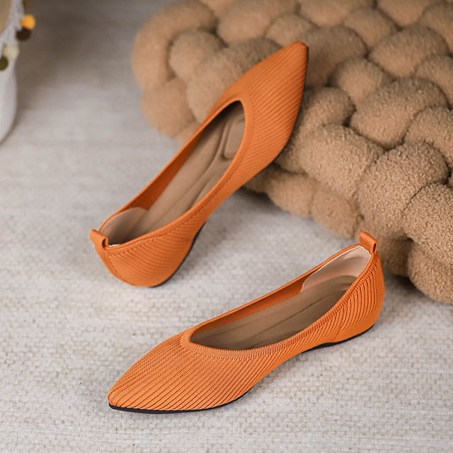 Plain Pointed Fabric Flats