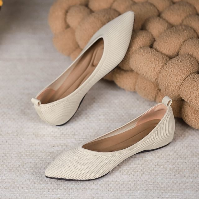 Plain Pointed Fabric Flats