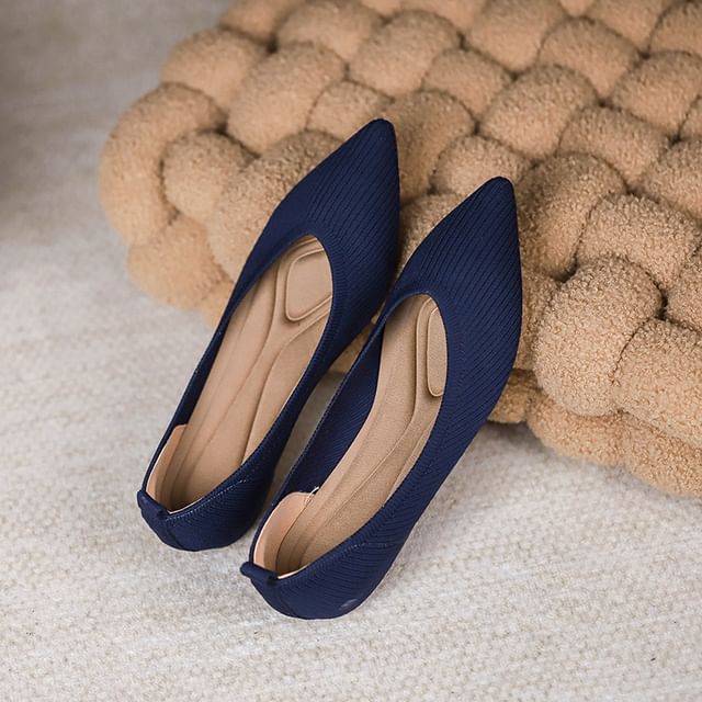 Plain Pointed Fabric Flats