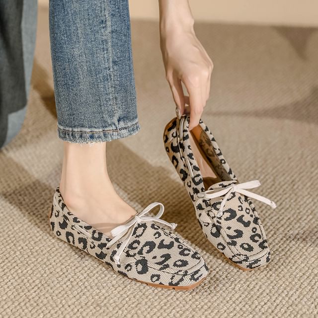 Bow Fabric Loafers