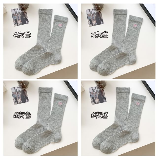 Ribbon Embroidery Socks Set