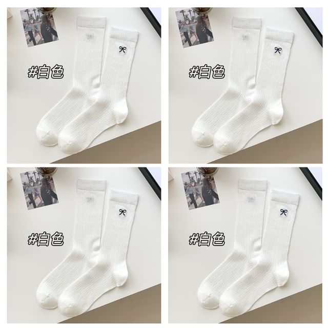 Ribbon Embroidery Socks Set