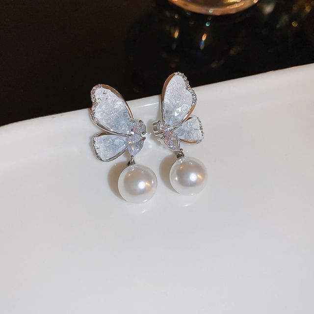 Faux Pearl / Butterfly / Floral Faux Crystal Alloy Stud Earring (Various Designs)
