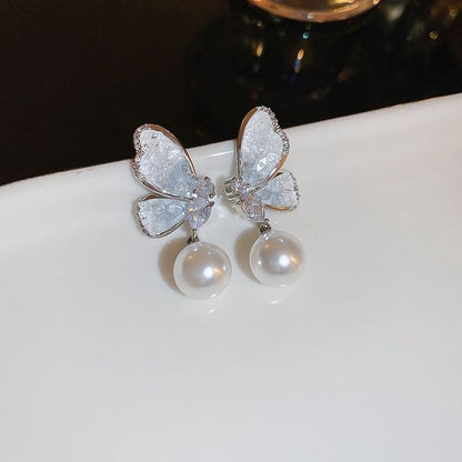 Faux Pearl / Butterfly / Floral Faux Crystal Alloy Stud Earring (Various Designs)