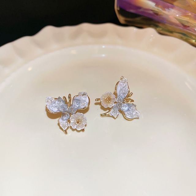 Faux Pearl / Butterfly / Floral Faux Crystal Alloy Stud Earring (Various Designs)