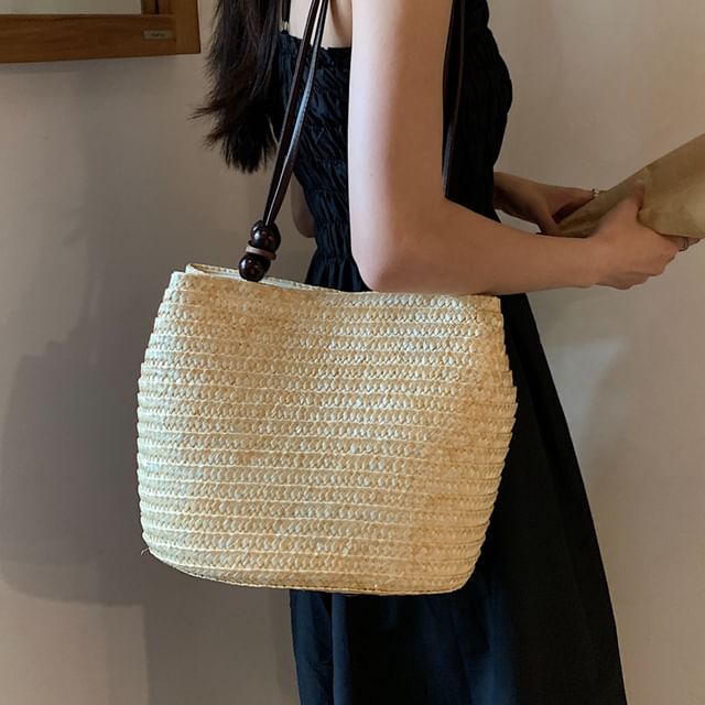 Sac fourre-tout tissé avec perles