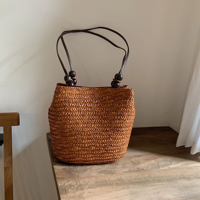 Sac fourre-tout tissé avec perles