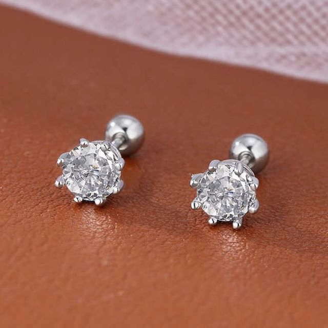 Rhinestone Alloy Stud Earring