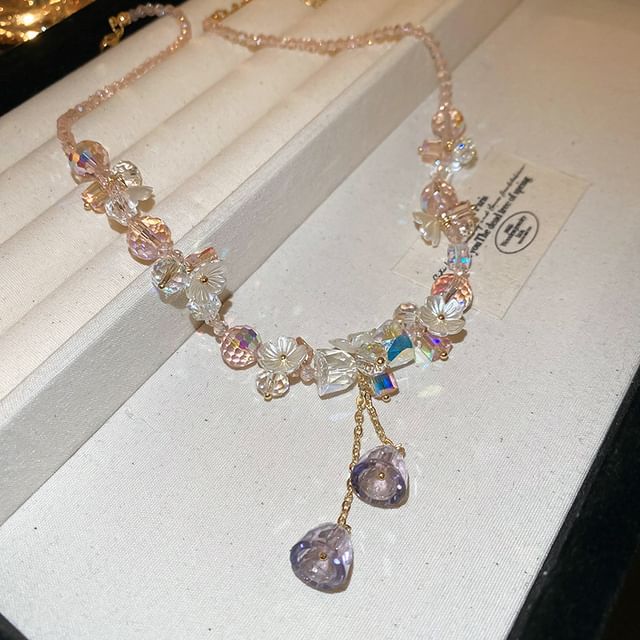 Faux Crystal Choker / Bracelet / Dangle Earring