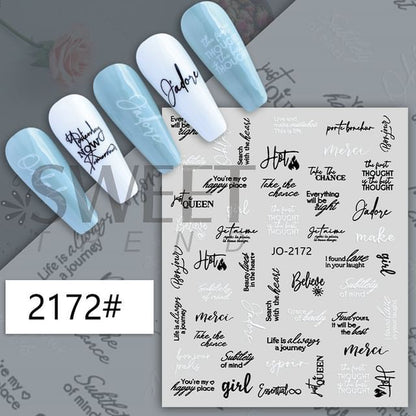 Lettering Nail Art Stickers