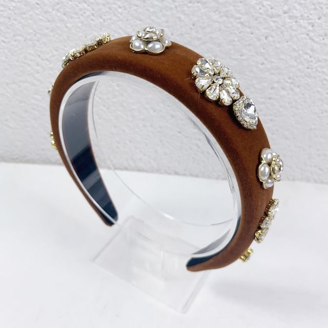 Flower Gemstones Rhinestone Hair Band