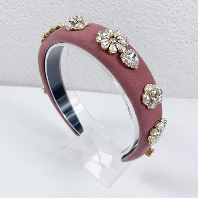 Flower Gemstones Rhinestone Hair Band