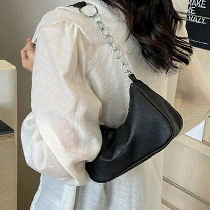 Chain Strap Faux Leather Shoulder Bag