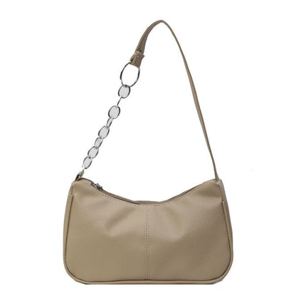 Chain Strap Faux Leather Shoulder Bag