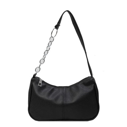 Chain Strap Faux Leather Shoulder Bag