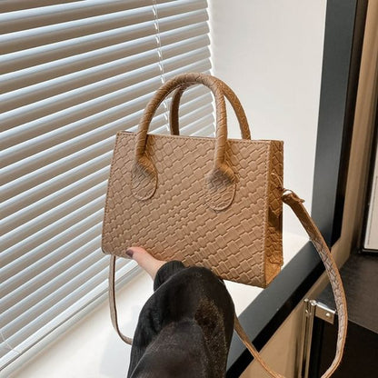 Top Handle Faux Leather Crossbody Bag