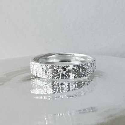 Couple Matching Textured Sterling Silver Ring / Set