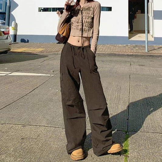 High Waist Wide Leg Cargo Pants (Various Designs)