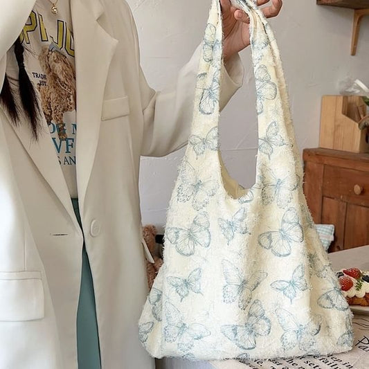 Butterfly Print Tote Bag
