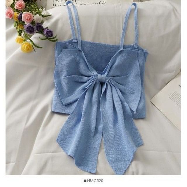 Cropped Plain Bow Camisole Top