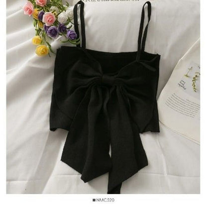 Cropped Plain Bow Camisole Top