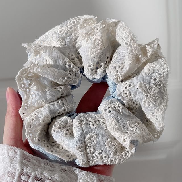 Lace Trim Scrunchie