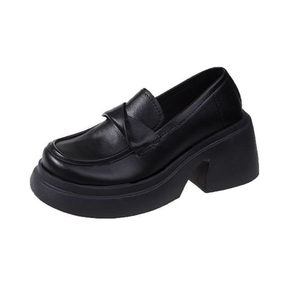 Platform Plain Loafers