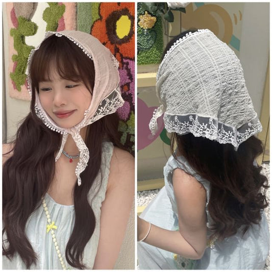 Lace Trim Headkerchief