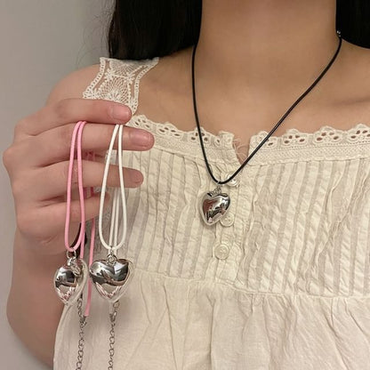 Heart Pendant Cord Necklace