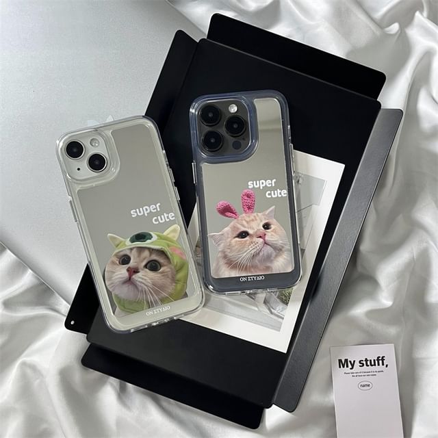 Case Phone Mirrored Cat