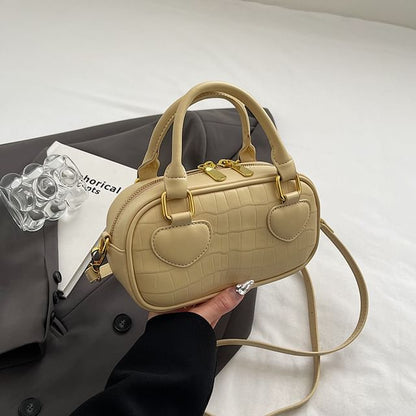 Croc Grain Top Handle Crossbody Bag