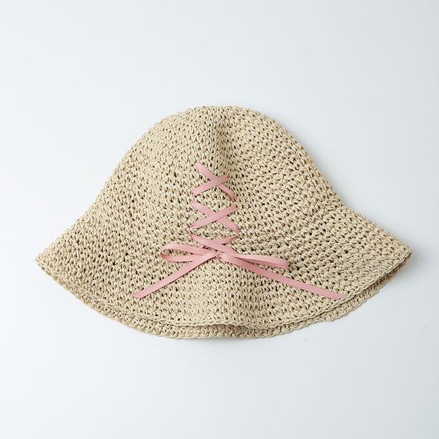 Lace-Up Straw Sun Hat