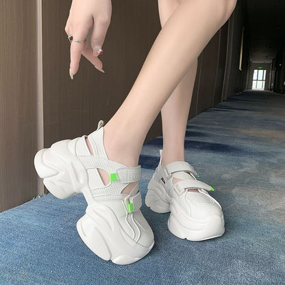Platform Cutout Panel Sneakers