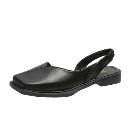 Square-Toe Slingback Sandals