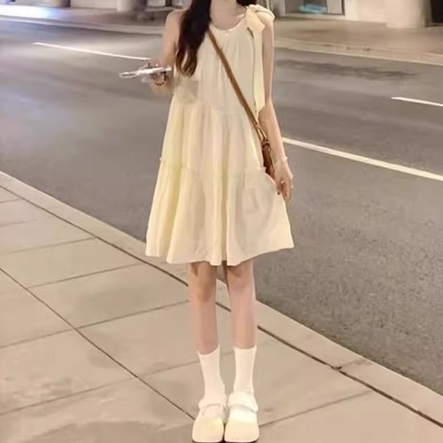 Sleeveless Plain Sundress