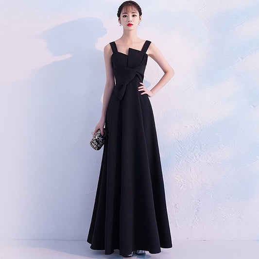 Strap / Cocktail Dress Wide Asymmetrical Gown Evening A-Line Plain Knotted