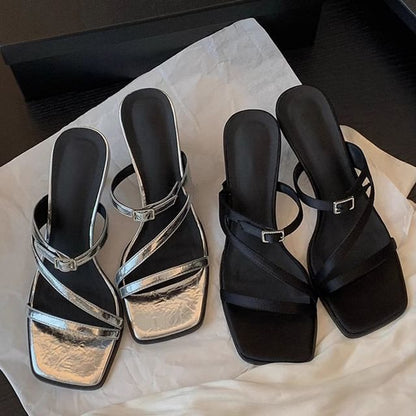 Toe Heel Kitten Square Sandals