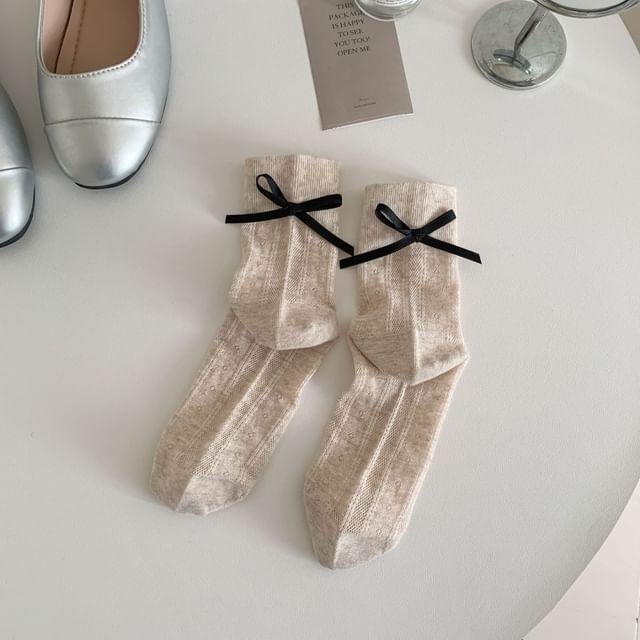 Chaussettes à imprimé coeur et nœud