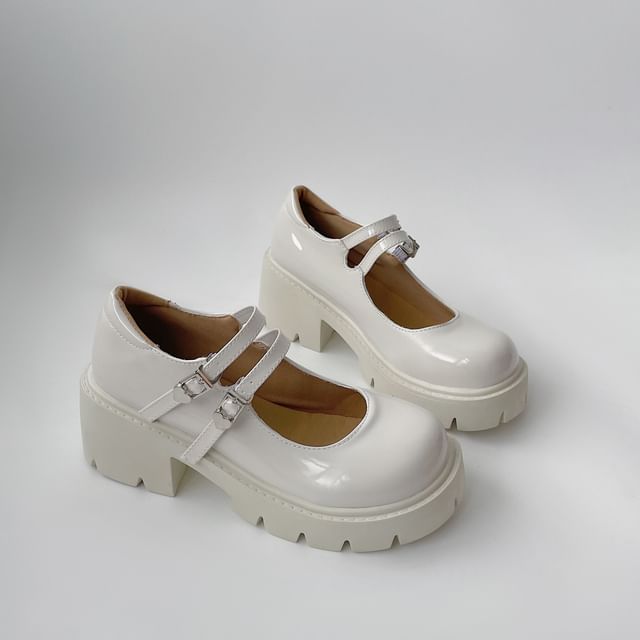 Dual-Strap Platform Mary Jane Shoes