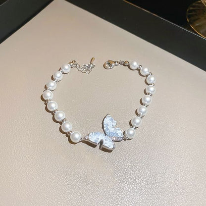 Butterfly Faux Crystal Alloy Bracelet / Necklace (Various Designs)